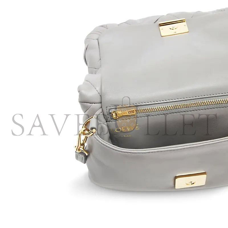 LOEWE GOYA MINI PLEATED LEATHER SHOULDER BAG A896W56X05 (20*13*6cm)
